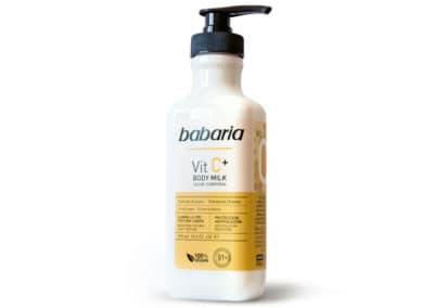 BABARIA, diseño de packaging  BODY MILK 100% VEGAN